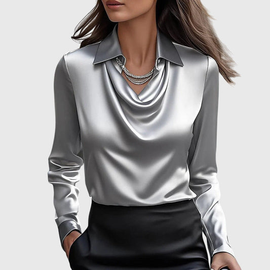 Emira | Women Cowl Neck Long Sleeve Top with Silky Finish