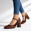 Carina | Mary Jane Heels with Block Heel and Buckle Strap Design