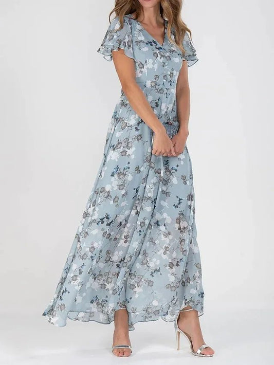 Florina | Midi Dress with Floral Print and Flowing Silhouette