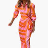 Yara | Women’s Cotton Maxi Dress With Striped Shirt Style