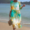 Hadleigh | Elegant floral midi dress with relaxed fit