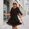 Nadine | Women's chic layered dress with flutter sleeves