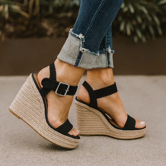 Vespera | Women’s spring wedge sandals with open toe