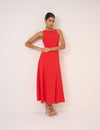 Giselle | Women's Midi Dress With Sleeveless Slim Fit Elegant