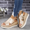 Jessamine | Women’s platform sandals with textured buckle design