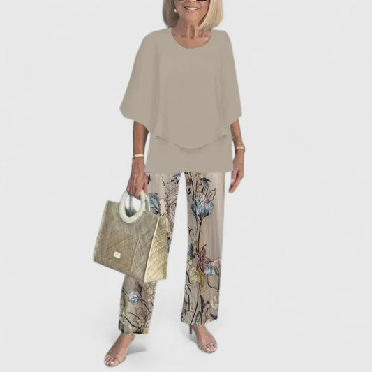 Alvena | Women Printed Two Piece Pants Set with Loose Top
