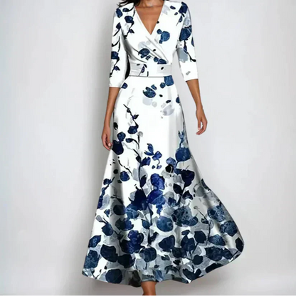 Ravina | Luxury Midi Dress with Floral Print and Flowing Design