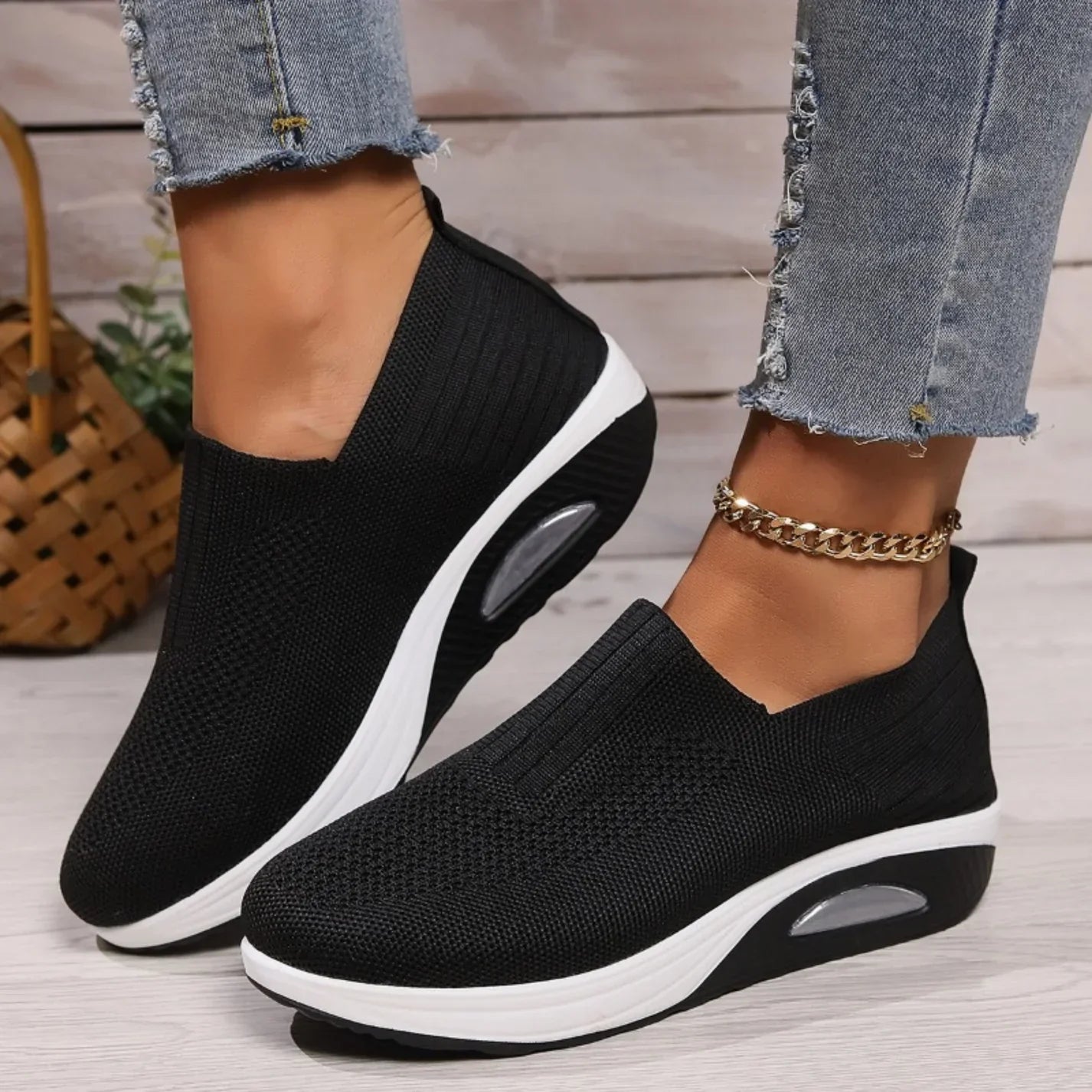 Elvona | Orthopedic Slip On Sneakers with Cushioned Breathable Sole