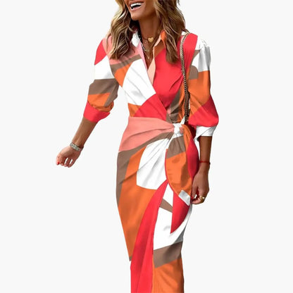 Yara | Women’s Cotton Maxi Dress With Striped Shirt Style