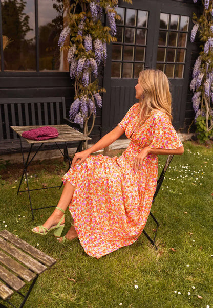 Zelda | Women’s floral print maxi dress with flowy fit