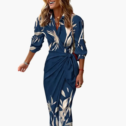 Yara | Women’s Cotton Maxi Dress With Striped Shirt Style