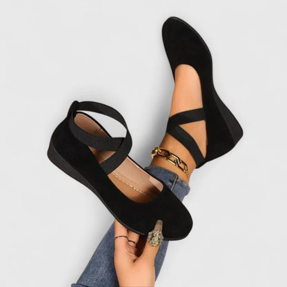 Velmora | Orthopedic Cross Strap Ballet Flats with Comfortable Fit
