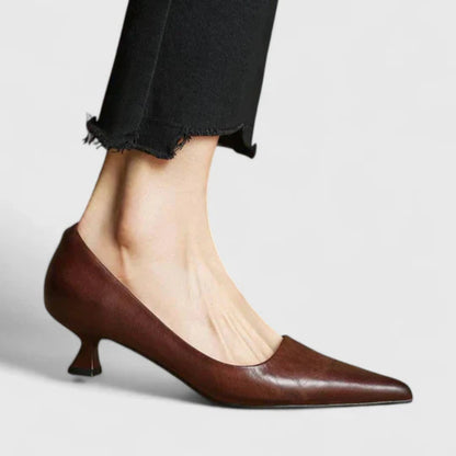 Palina | Women Pointed Toe Low Heel Pumps with Slip On Design