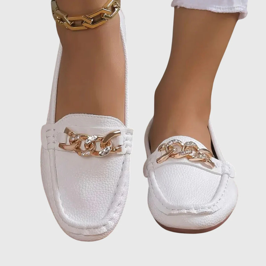 Relora | Women Chain Detail Slip On Loafers with Flat Sole