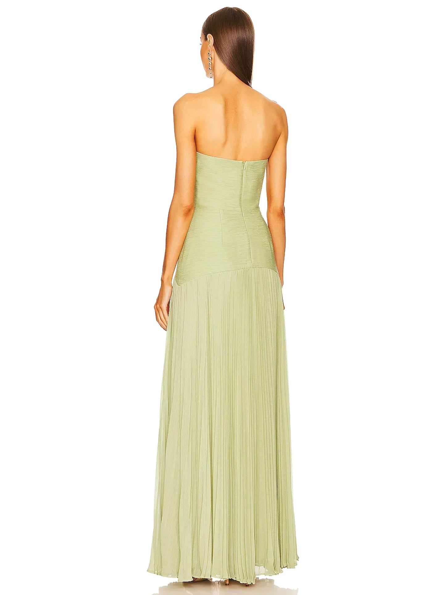 Valencia | Women's strapless pleated maxi wedding guest dress