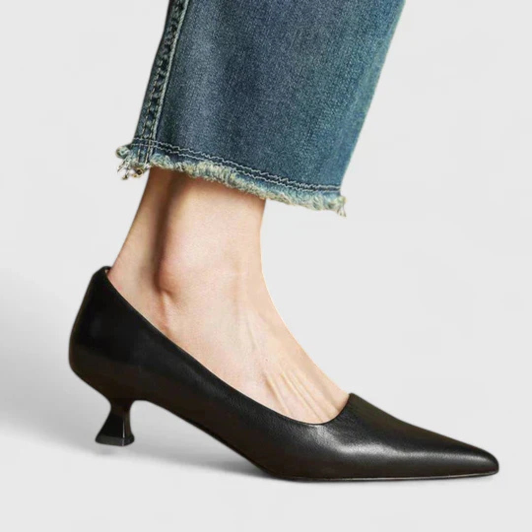 Palina | Women Pointed Toe Low Heel Pumps with Slip On Design