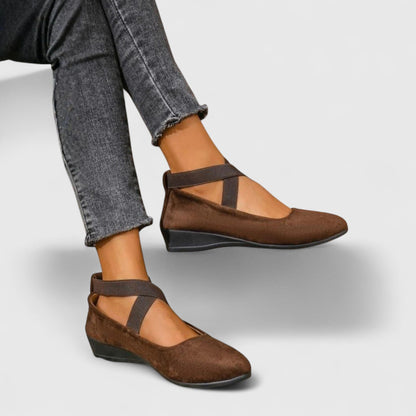 Velmora | Orthopedic Cross Strap Ballet Flats with Comfortable Fit