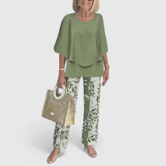 Alvena | Women Printed Two Piece Pants Set with Loose Top