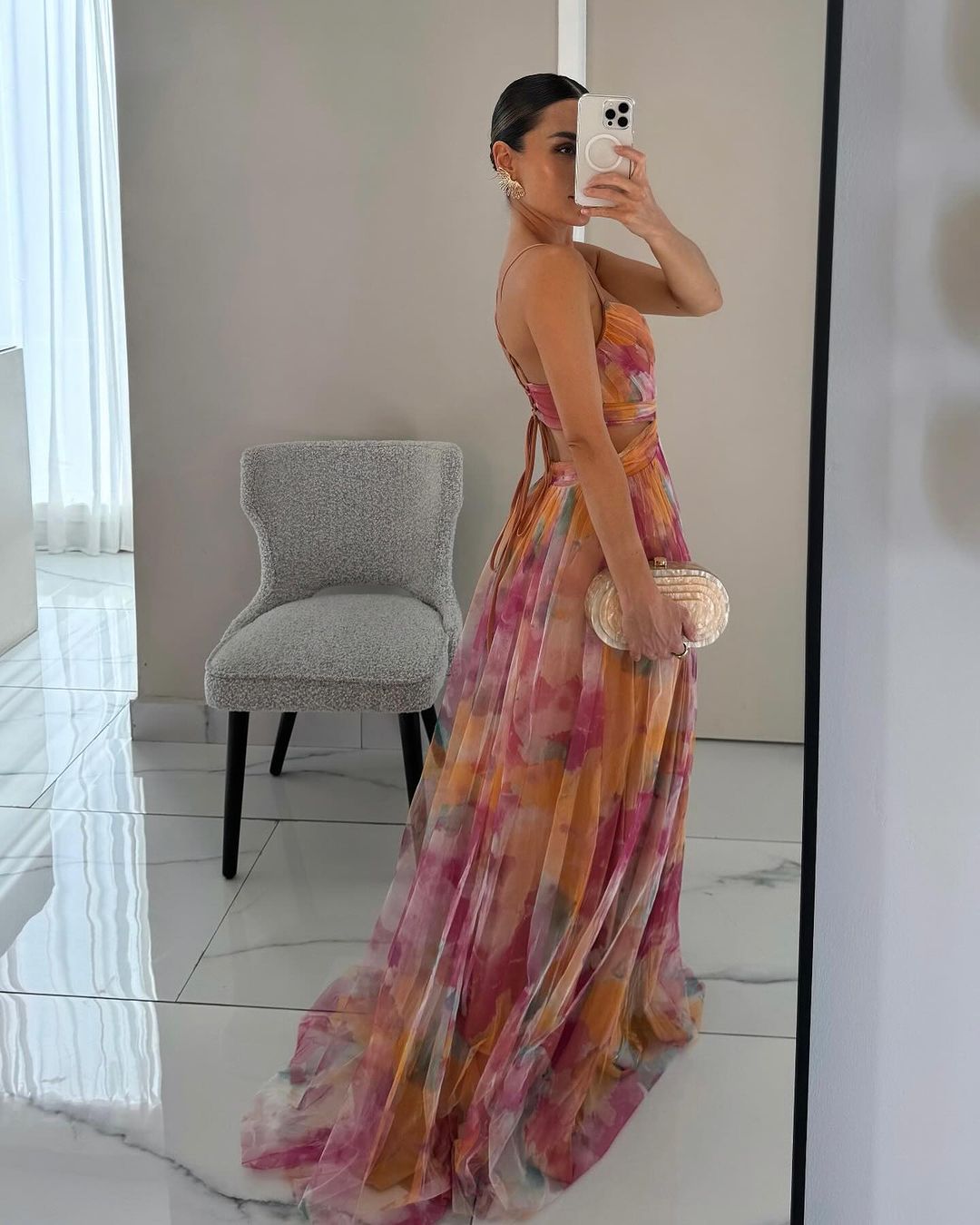 Glenora | Women Maxi Dress with Floral Print and Spaghetti Straps