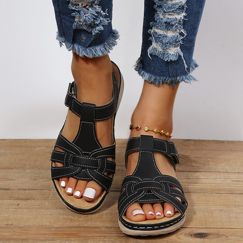 Heidi | Women's Orthopedic Sandals With Woven Strap Velcro
