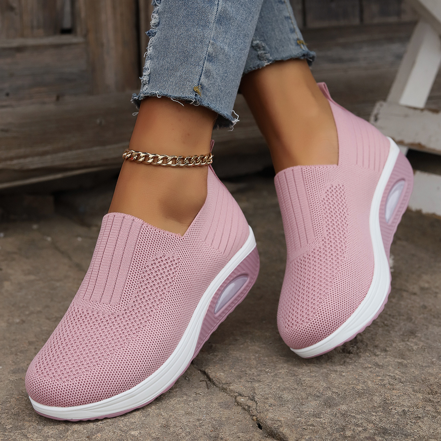 Elvona | Orthopedic Slip On Sneakers with Cushioned Breathable Sole