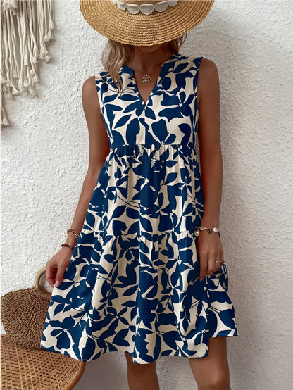 Tiara | Stylish Dress with V Neck and Printed Design in Relaxed Fit