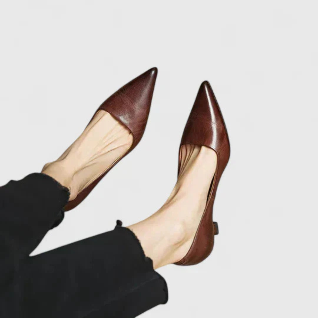 Palina | Women Pointed Toe Low Heel Pumps with Slip On Design