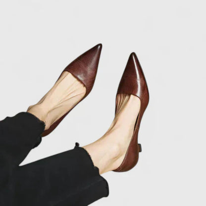 Palina | Women Pointed Toe Low Heel Pumps with Slip On Design