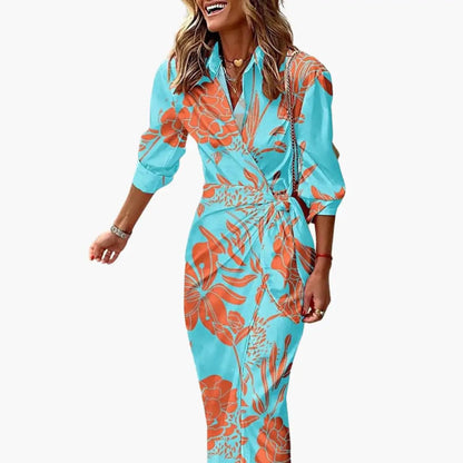 Yara | Women’s Cotton Maxi Dress With Striped Shirt Style