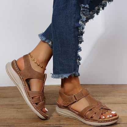 Heidi | Women's Orthopedic Sandals With Woven Strap Velcro