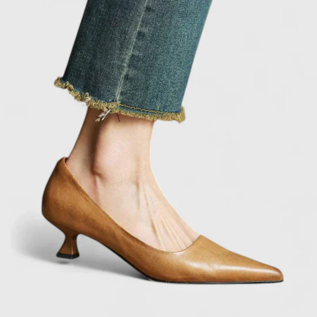 Palina | Women Pointed Toe Low Heel Pumps with Slip On Design