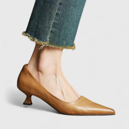 Palina | Women Pointed Toe Low Heel Pumps with Slip On Design
