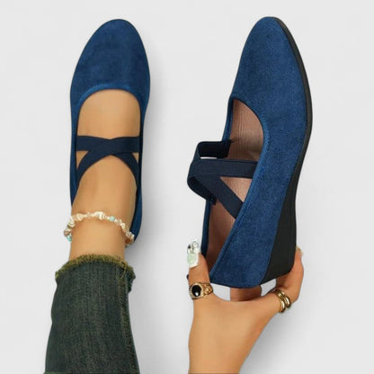 Velmora | Orthopedic Cross Strap Ballet Flats with Comfortable Fit