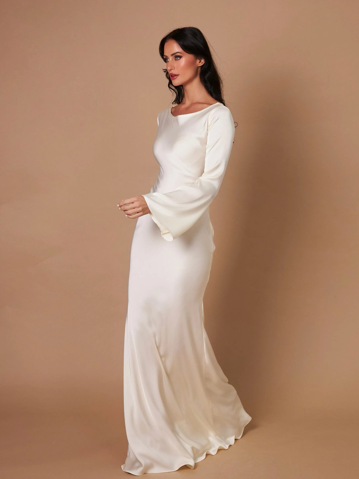 Marceline | Long sleeve maxi dress with flowing silhouette