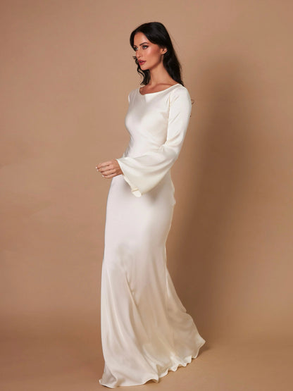 Marceline | Long sleeve maxi dress with flowing silhouette