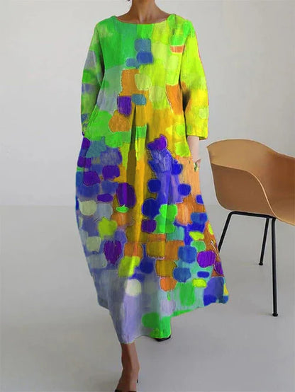 Amelra | Cotton Midi Dress with Printed Pattern and Comfortable Fit