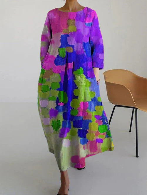 Amelra | Cotton Midi Dress with Printed Pattern and Comfortable Fit