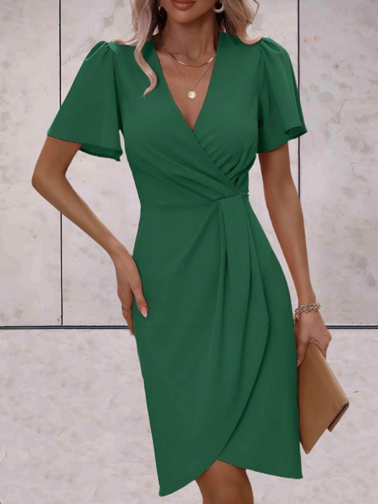 Octavia | Women’s Elegant Wrap Dress With V Neck