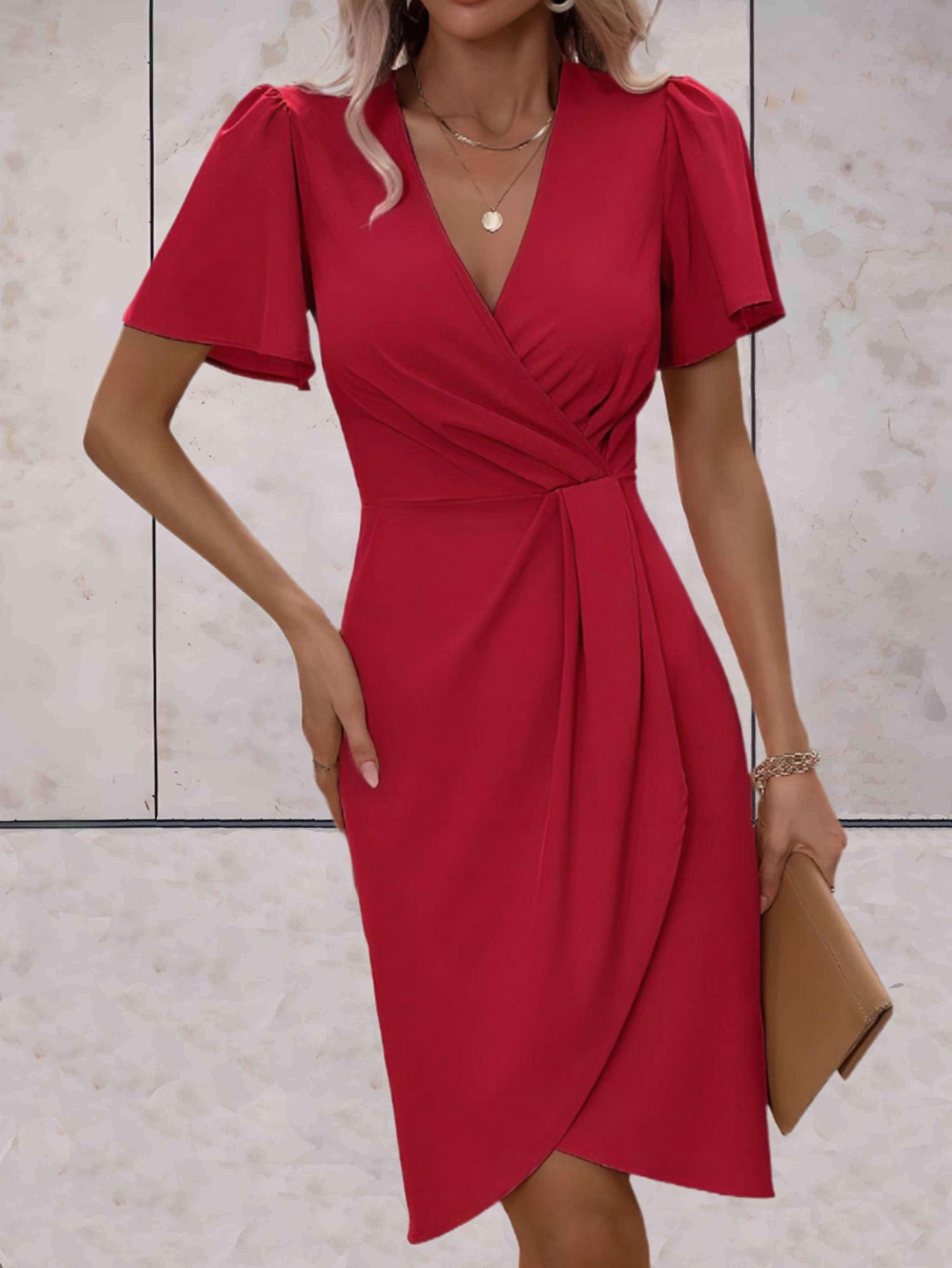 Octavia | Women’s Elegant Wrap Dress With V Neck