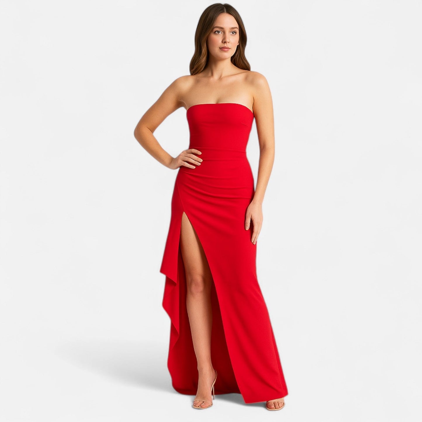 Rhiannon | Women's strapless maxi dress with high slit