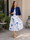 Ainsley | Elegant floral midi dress and cropped jacket