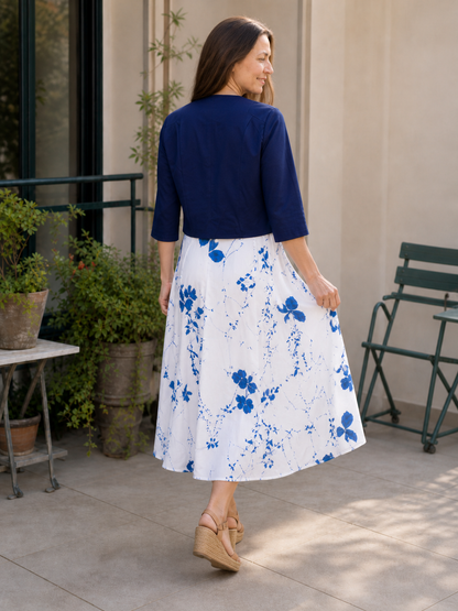 Ainsley | Elegant floral midi dress and cropped jacket