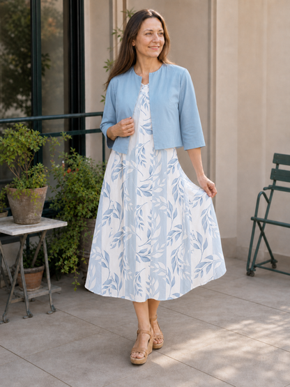 Ainsley | Elegant floral midi dress and cropped jacket