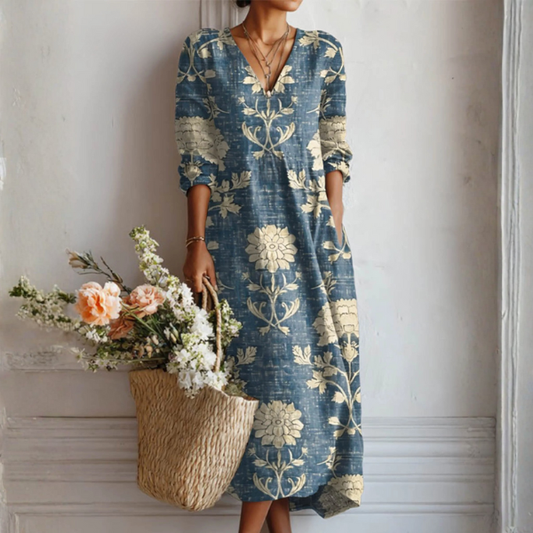 Belina | Midi Dress with Floral Pattern and Flowing Silhouette