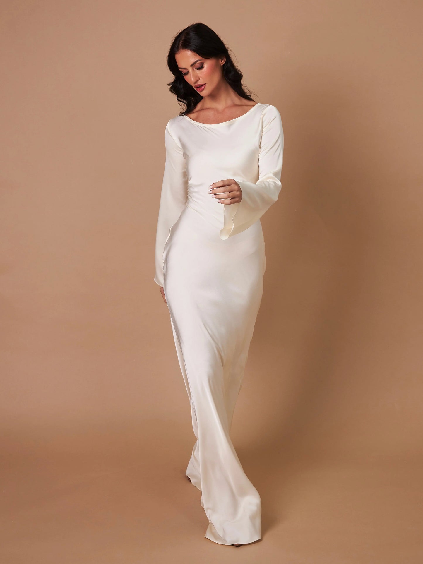 Marceline | Long sleeve maxi dress with flowing silhouette
