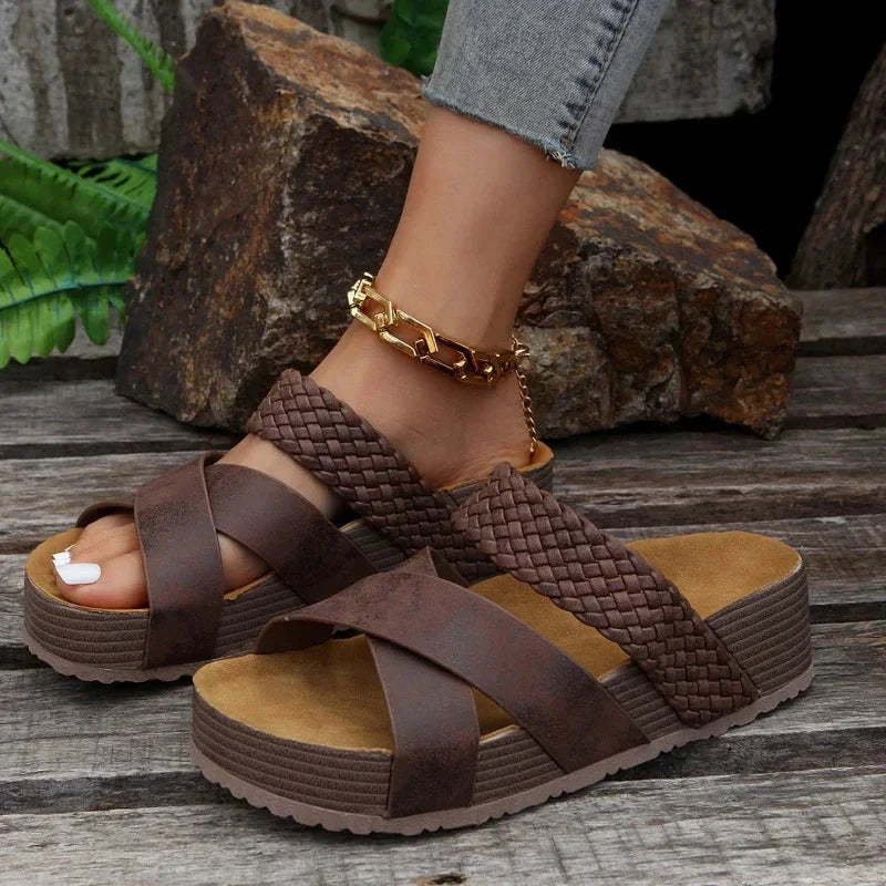 Helora | Orthopedic Summer Sandals with Cross Strap Design