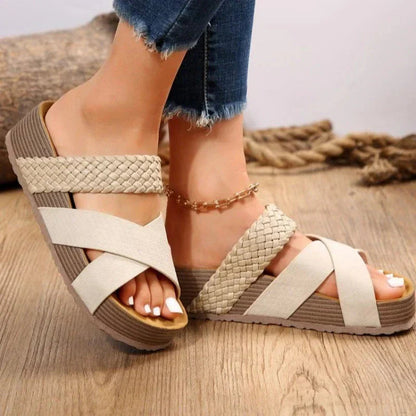 Helora | Orthopedic Summer Sandals with Cross Strap Design