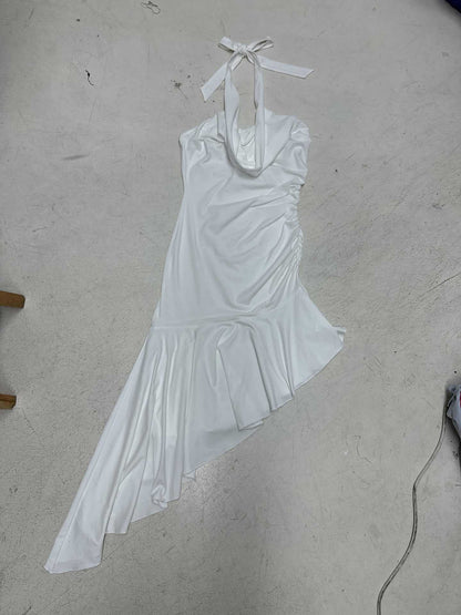 Bianca | Women’s One Shoulder Maxi Dress With Ruffle Halter Style