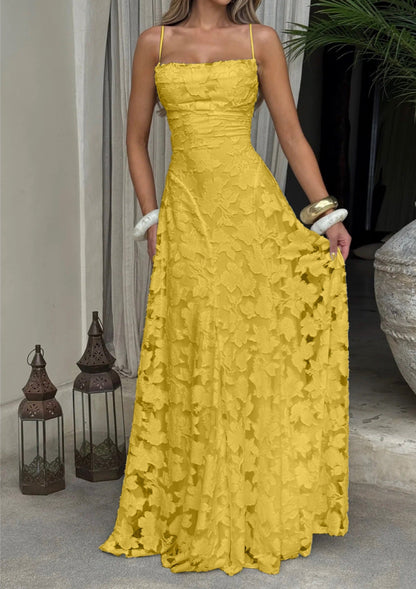 Kara | Women’s Floral Lace Maxi Dress With Lace Appliqué