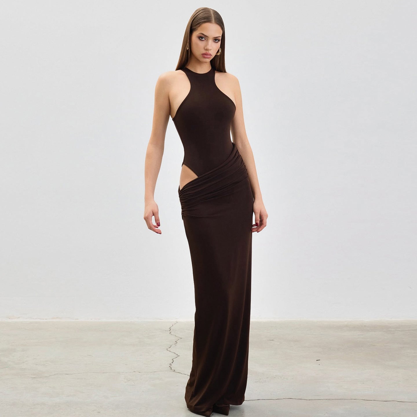 Lydia | Women’s Wrap Maxi Dress With High Neck Elegant